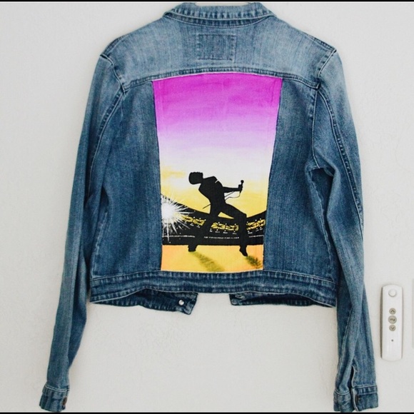 Hand Painted Bohemian Rhapsody Denim Jacket - Picture 4 of 12